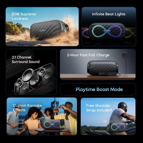 Oraimo SpaceBox Pro 80W Karaoke-Support Wireless Speaker 3