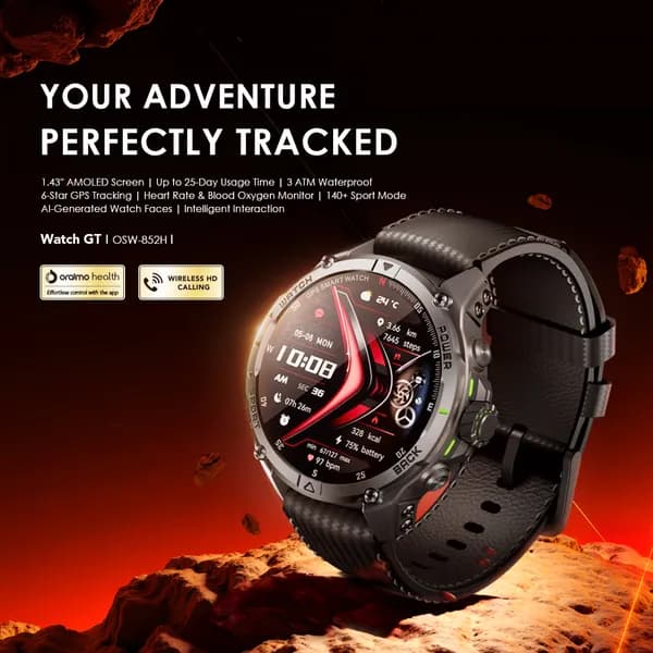 Watch GT 1.43" AMOLED 3ATM GPS Smart Watch with 2 Replaceable Straps 2
