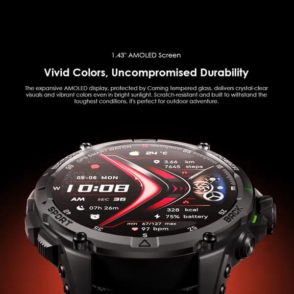 Watch GT 1.43" AMOLED 3ATM GPS Smart Watch with 2 Replaceable Straps 4