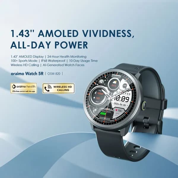 Watch 5R 1.43'' Amoled IP68 Smart Watch 3