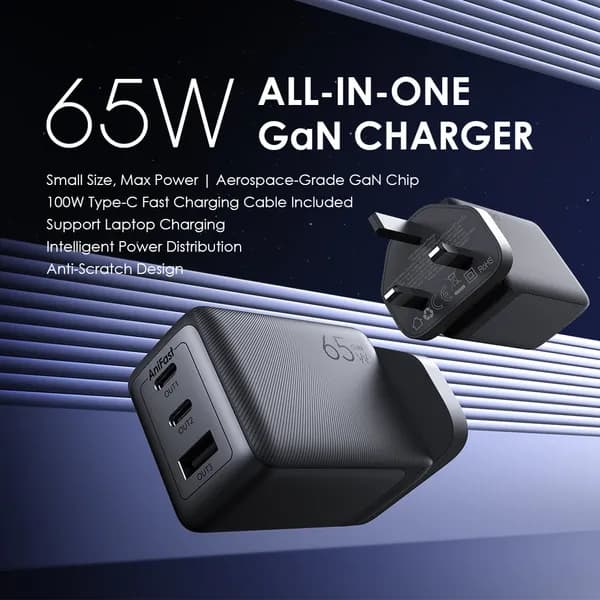 HyperGaN 65 65W GaN Wall Charger Kit with 100W CC Cable 2