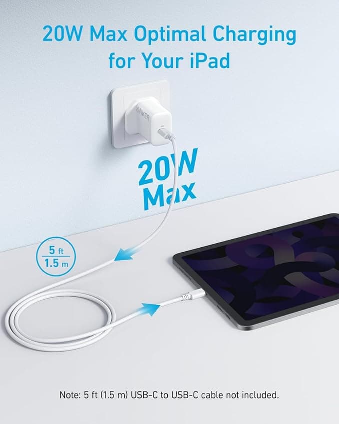 Anker 20W USB C Fast Charger Adapter. 5