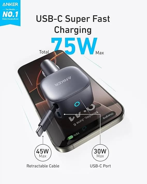 Anker Retractable USB-C Car Charger 2