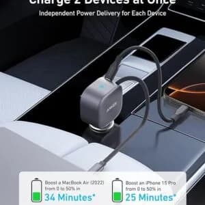 Anker Retractable USB-C Car Charger 3