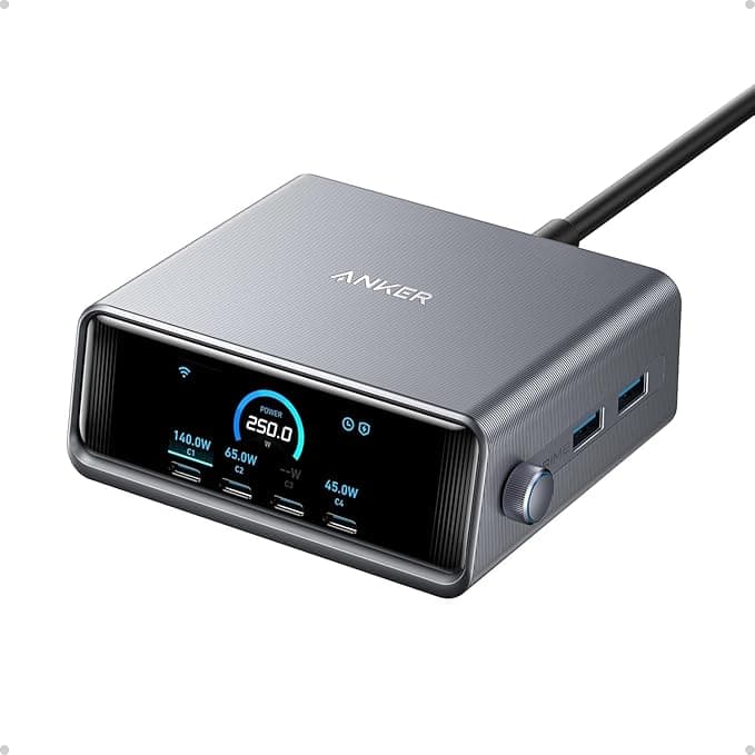 Anker Prime Charging Station, 250W 6-Port GaN USB C Charger 1