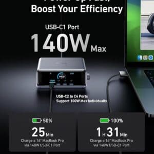 Anker Prime Charging Station, 250W 6-Port GaN USB C Charger 4