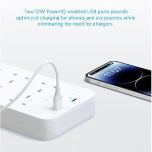 Anker 342 Power Strip with 8 AC Outlets & 2 USB Ports (12W Extension) 5