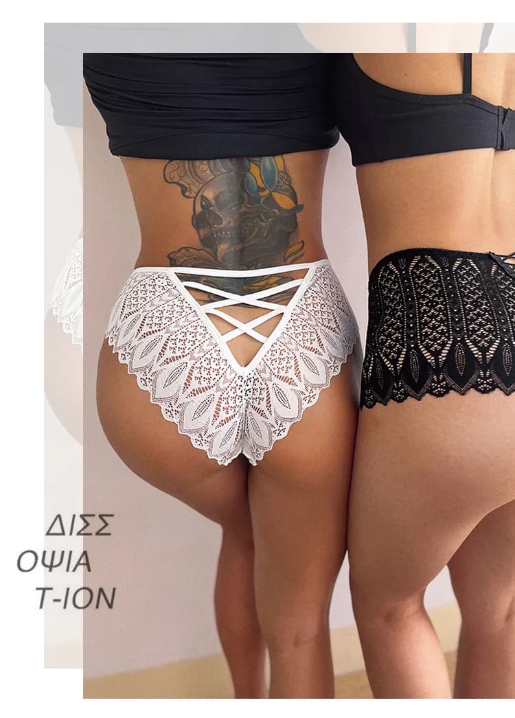 Low-Waist Briefs Hollow Out G String- 2Pcs 3